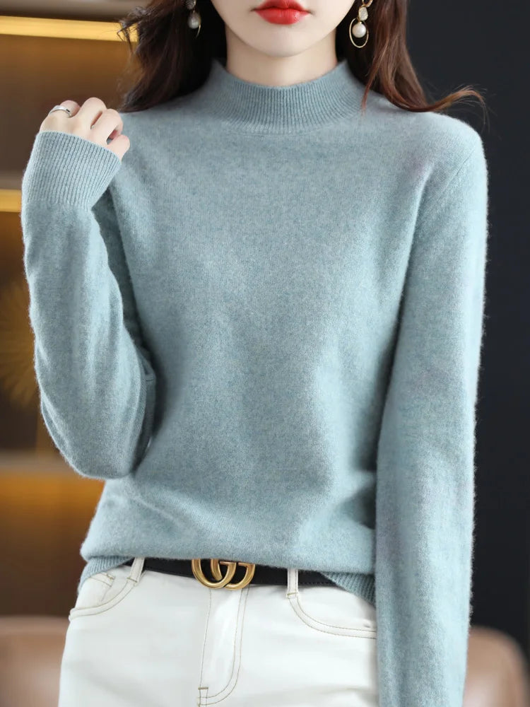 Rebecca | Elegant Neck Knit Sweater - Solfae