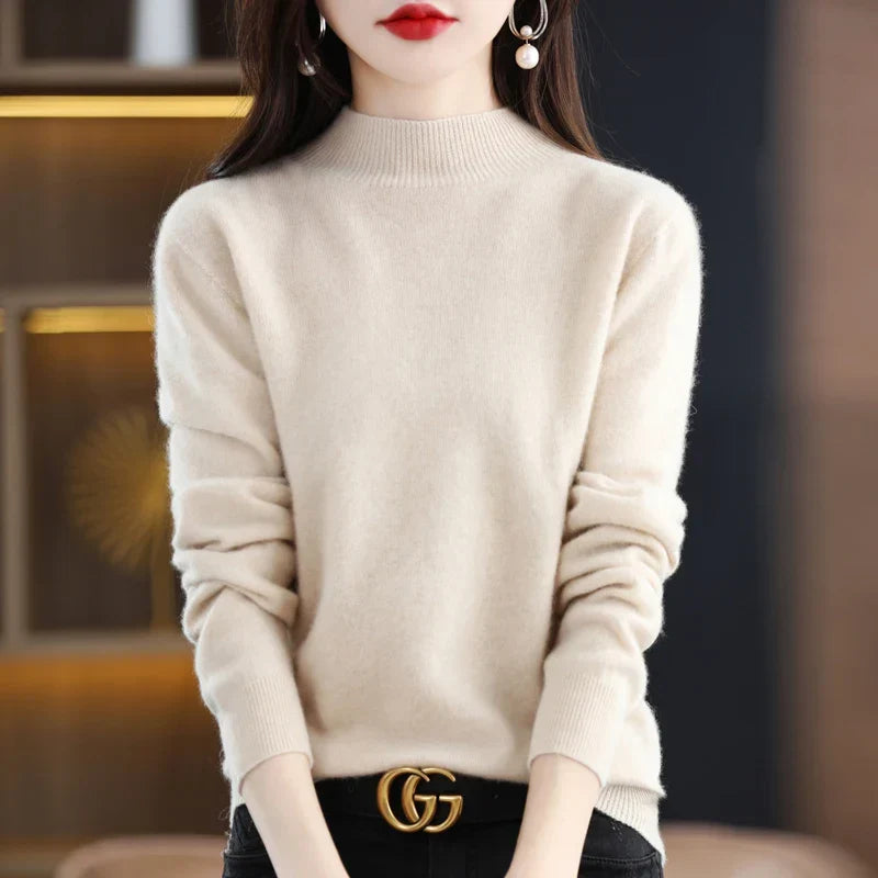 Rebecca | Elegant Neck Knit Sweater - Solfae