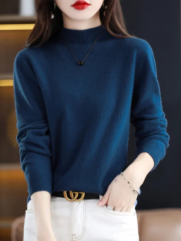 Rebecca | Elegant Neck Knit Sweater - Solfae