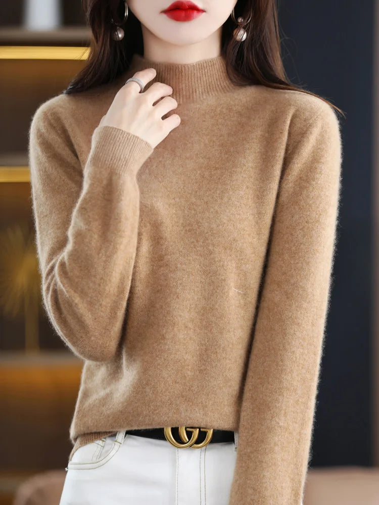 Rebecca | Elegant Neck Knit Sweater - Solfae