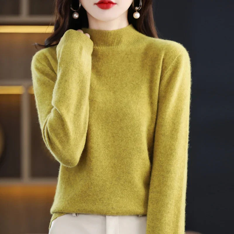 Rebecca | Elegant Neck Knit Sweater - Solfae