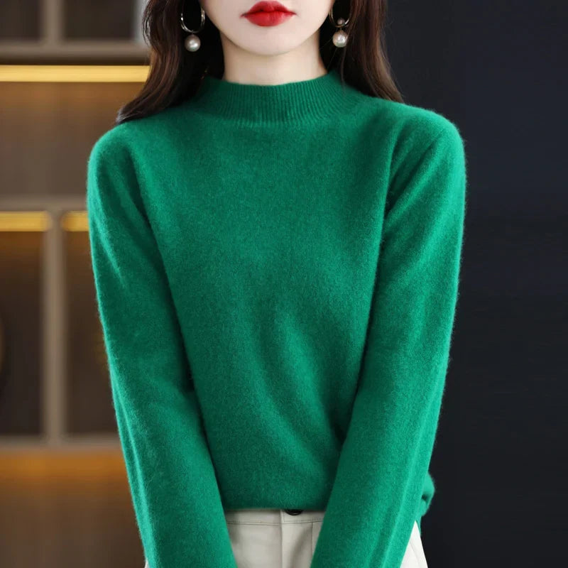 Rebecca | Elegant Neck Knit Sweater - Solfae