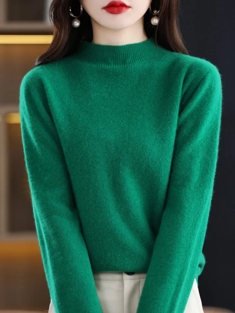 Rebecca | Elegant Neck Knit Sweater - Solfae