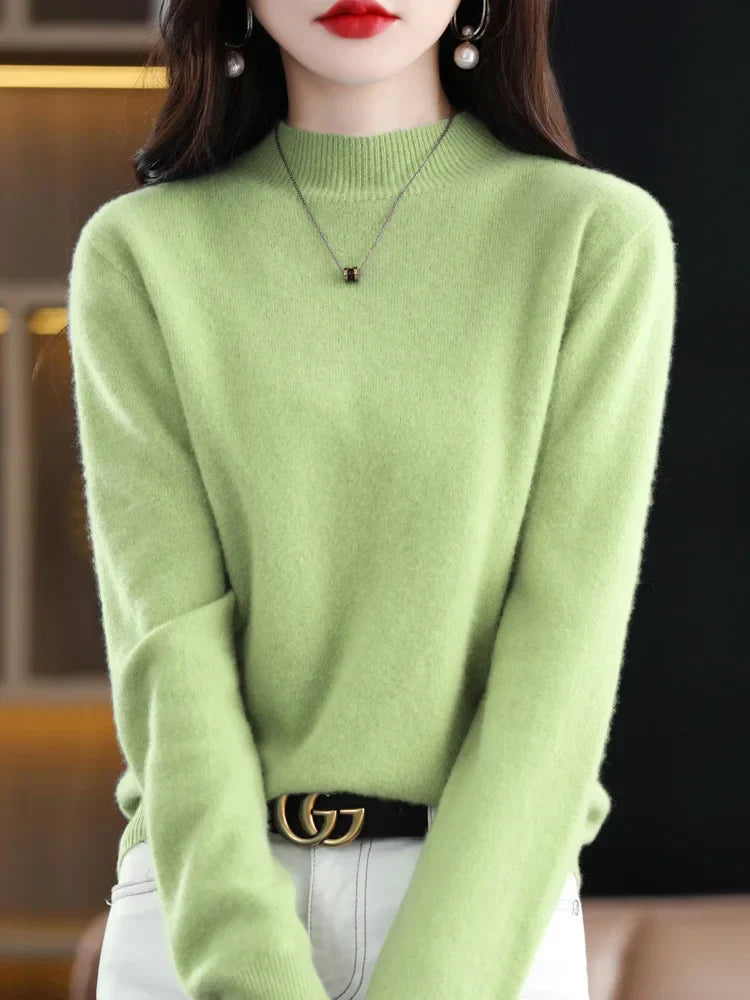 Rebecca | Elegant Neck Knit Sweater - Solfae