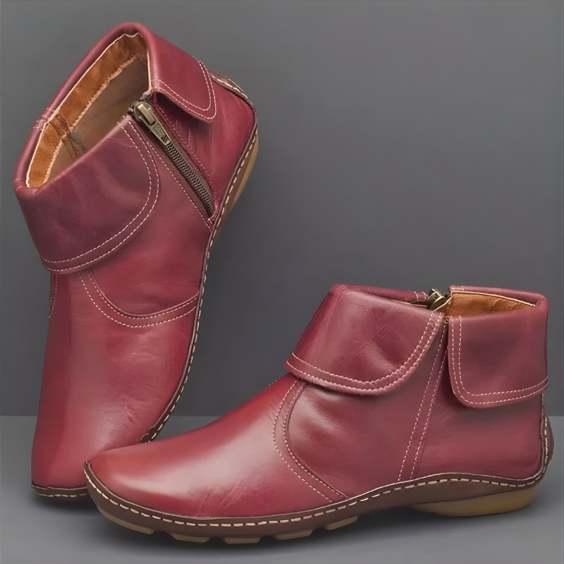 Reese | Comfortable Leather Ankle Boots - Solfae