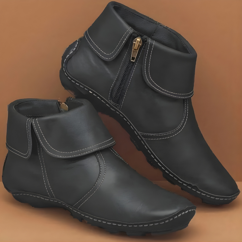 Reese | Comfortable Leather Ankle Boots - Solfae