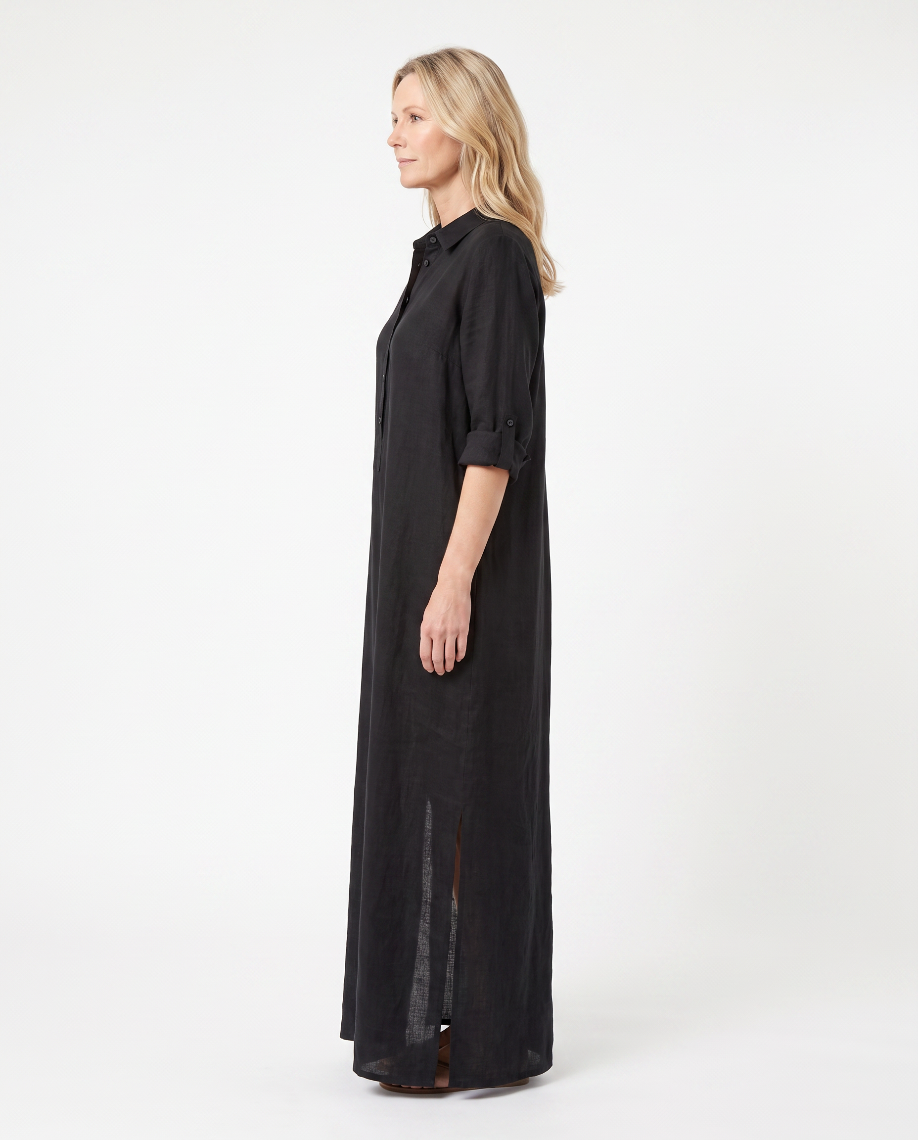 Samantha | Elegant Shirt Maxi Dress - Solfae