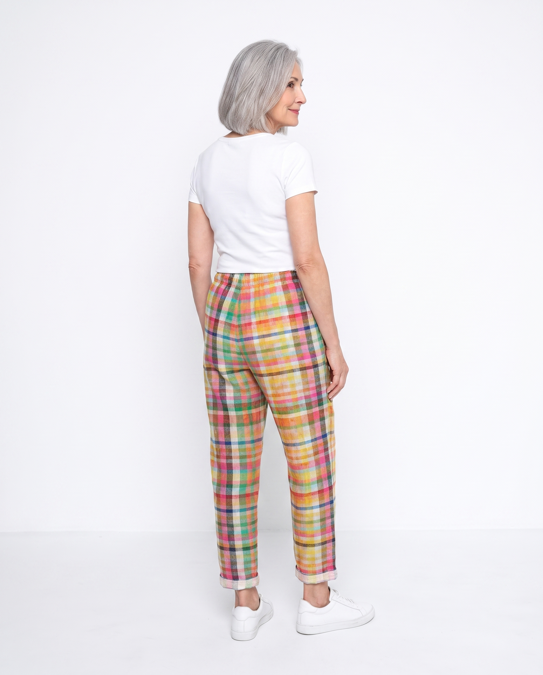 Samantha | Stylish Plaid Drawstring Pants - Solfae