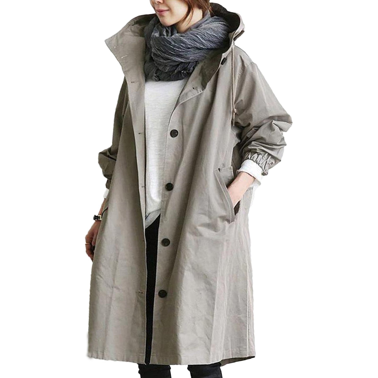 Sarah | Elegant Hooded Trench Coat - Solfae