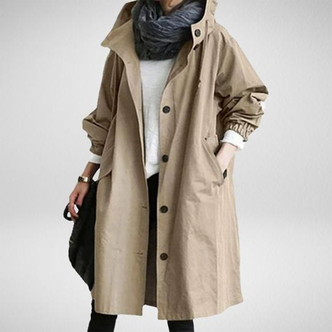 Sarah | Elegant Hooded Trench Coat - Solfae