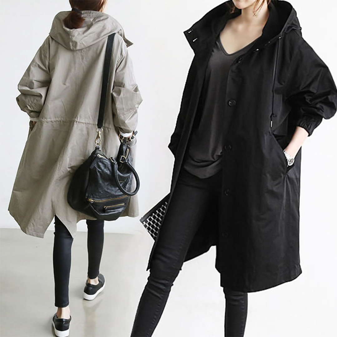 Sarah | Elegant Hooded Trench Coat - Solfae