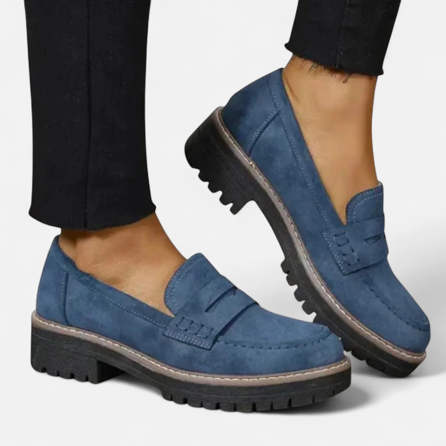 Skylar | Comfortable Suede Platform Loafers - Solfae
