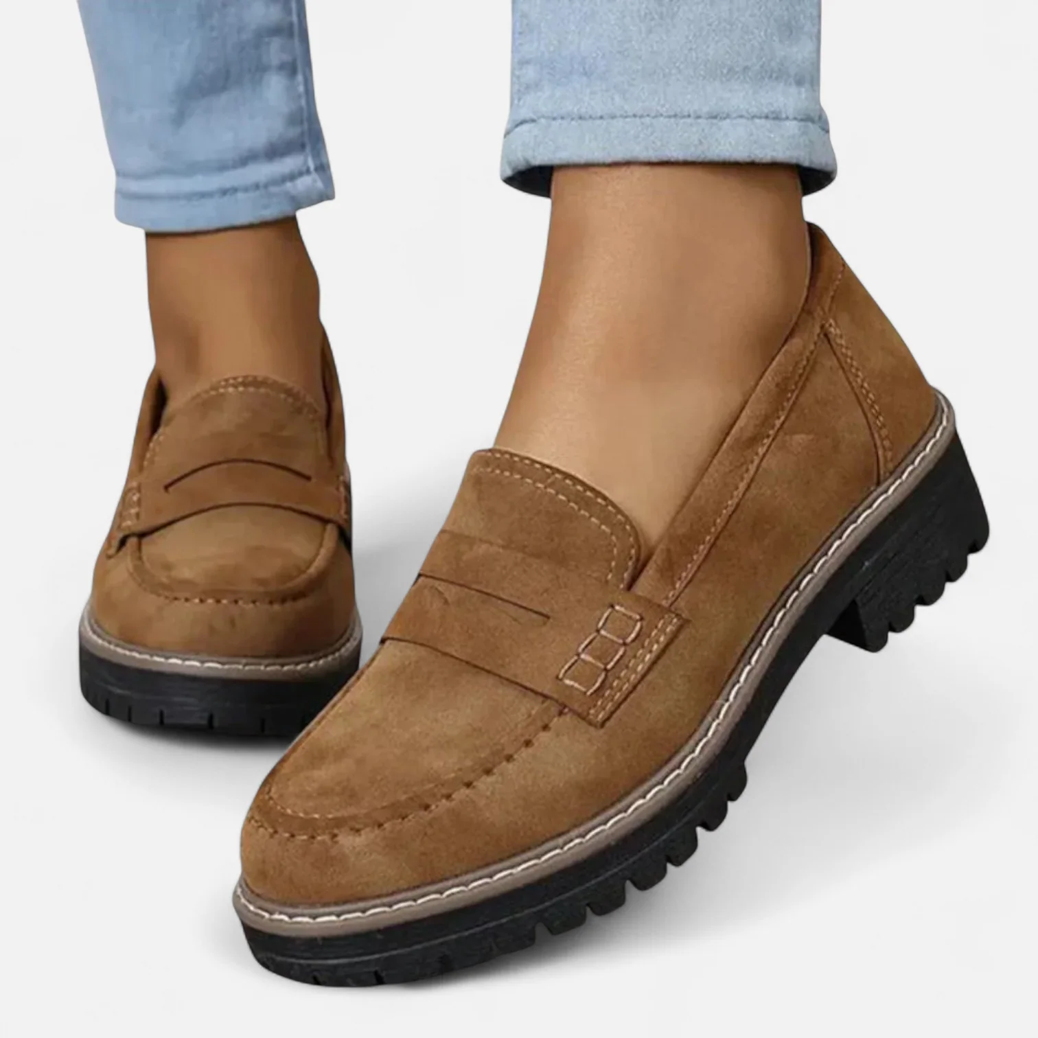 Skylar | Comfortable Suede Platform Loafers - Solfae