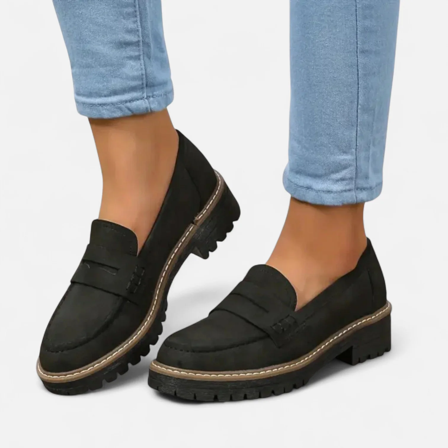 Skylar | Comfortable Suede Platform Loafers - Solfae