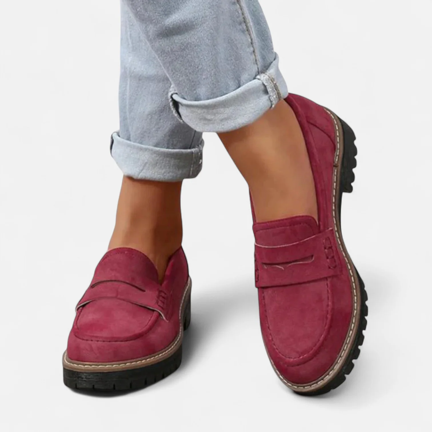 Skylar | Comfortable Suede Platform Loafers - Solfae