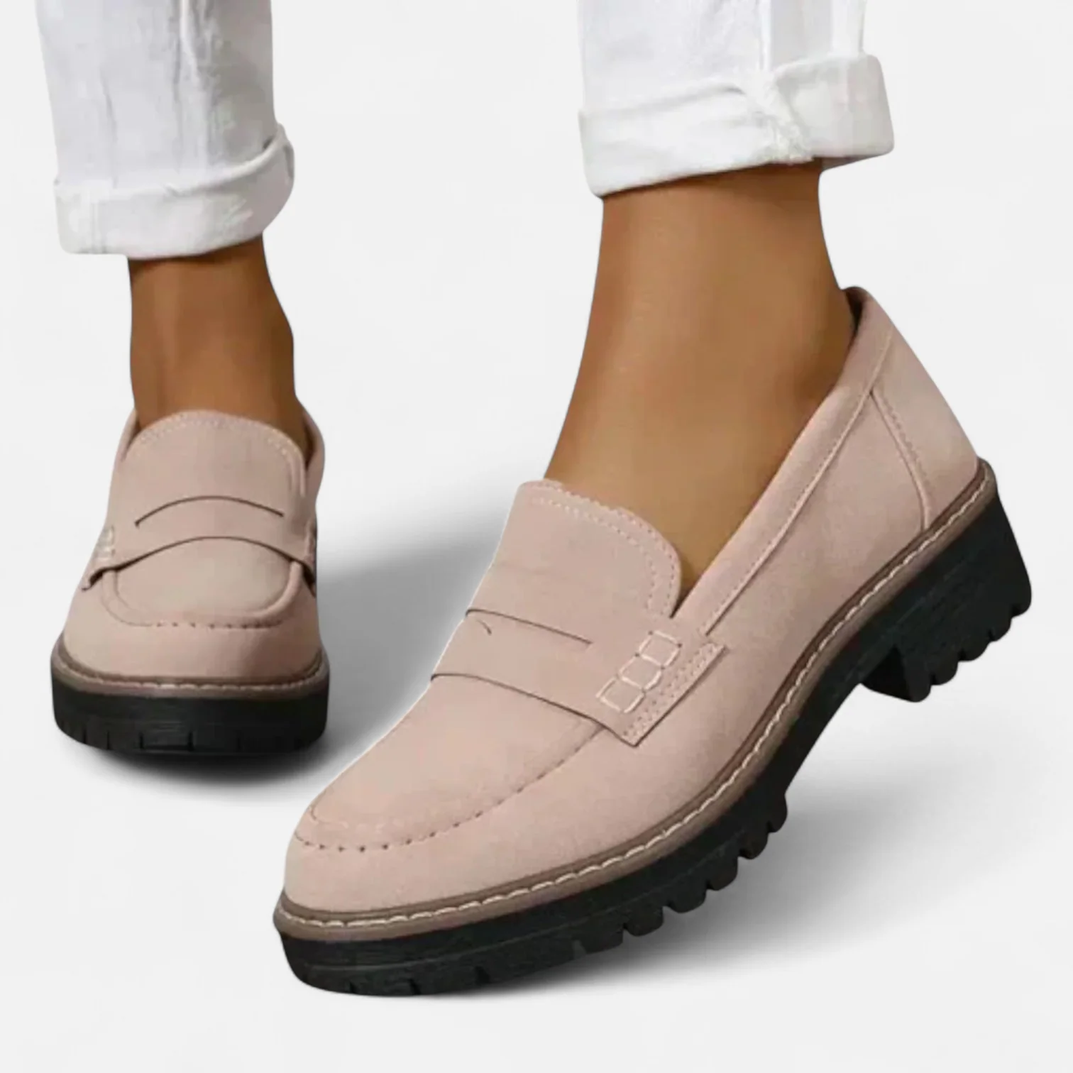 Skylar | Comfortable Suede Platform Loafers - Solfae