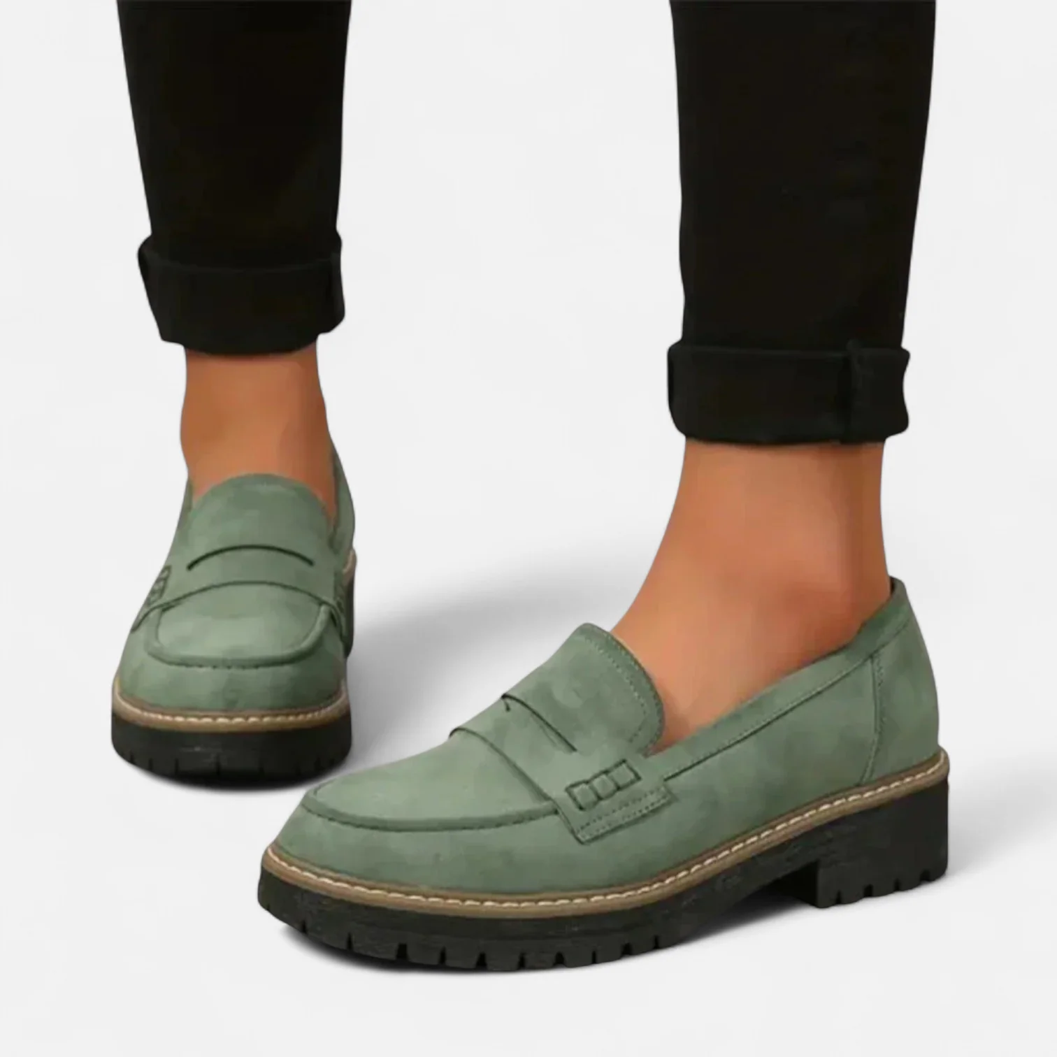 Skylar | Comfortable Suede Platform Loafers - Solfae