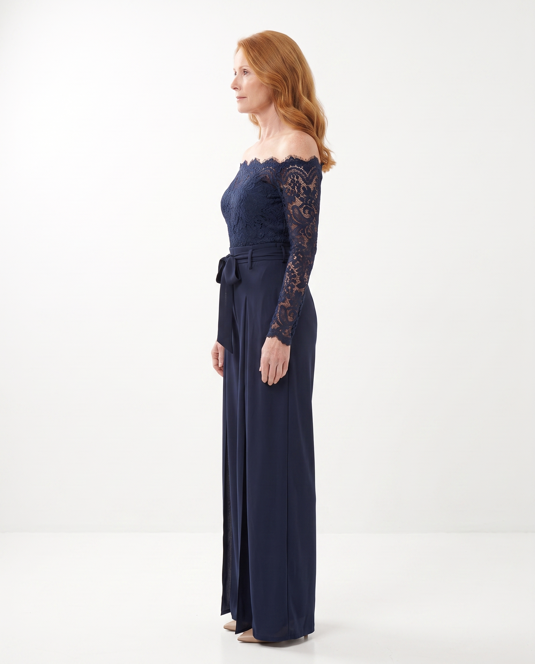 Stephanie | Elegant Lace Off-Shoulder Jumpsuit - Solfae