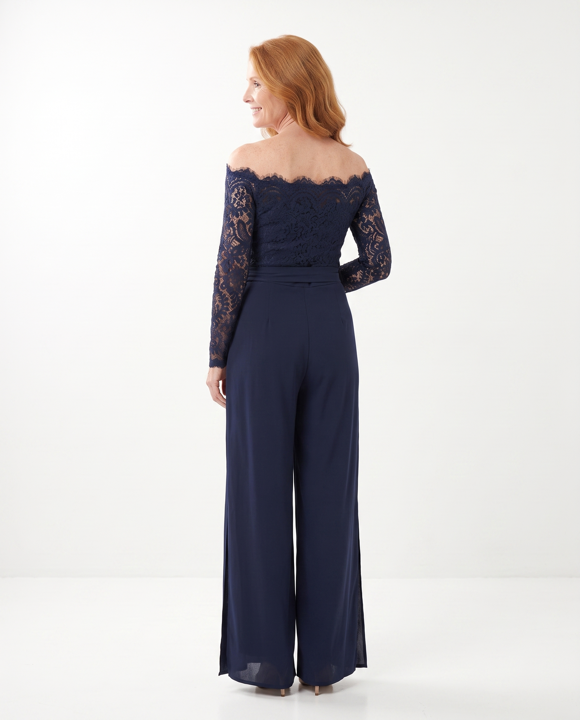 Stephanie | Elegant Lace Off-Shoulder Jumpsuit - Solfae