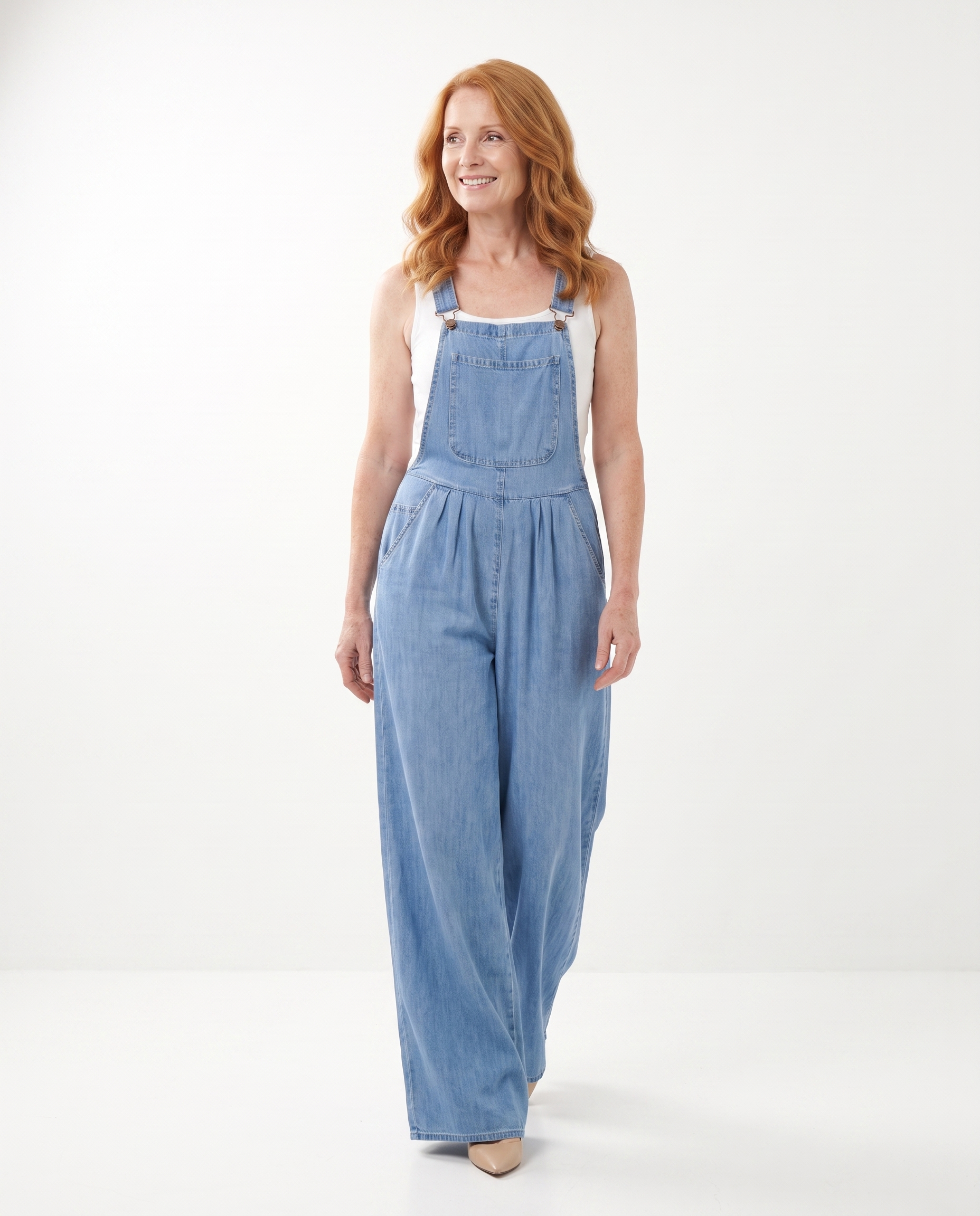 Stephanie | Flattering Denim Wide-Leg Jumpsuit - Solfae