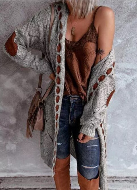 Stephanie | Stylish Hooded Cable Cardigan - Solfae