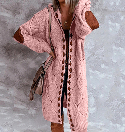 Stephanie | Stylish Hooded Cable Cardigan - Solfae