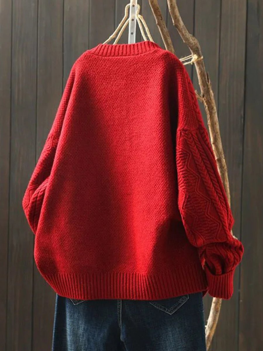Victoria | Elegant Oversized Cable-Knit Cardigan - Solfae